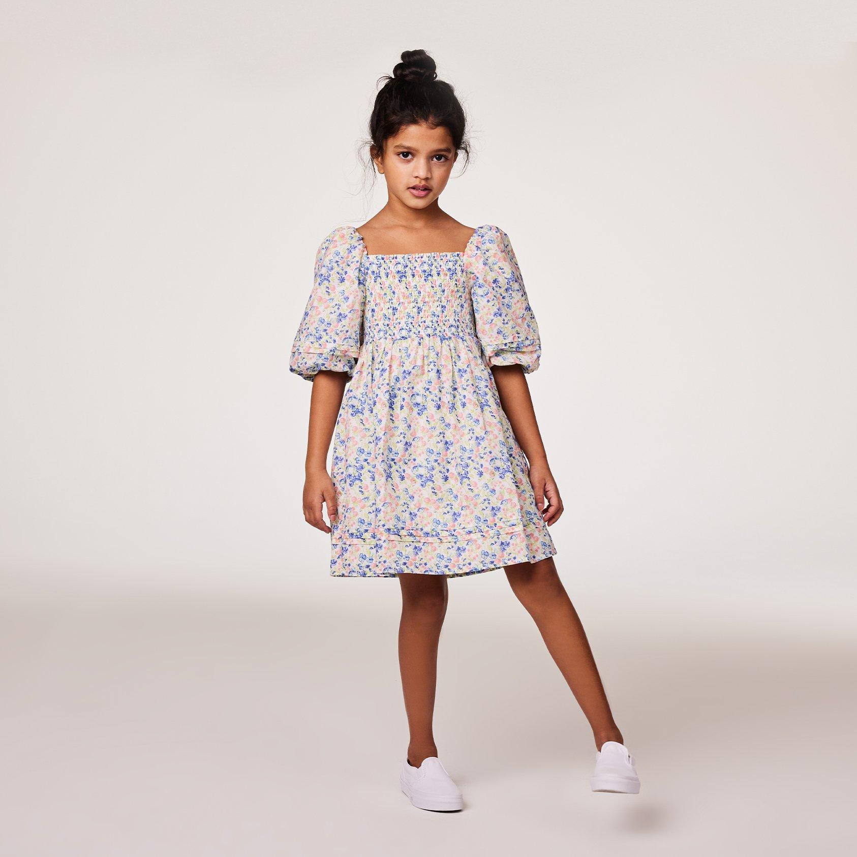The Natalie Floral Smocked Bubble Sleeve Dress image number 0