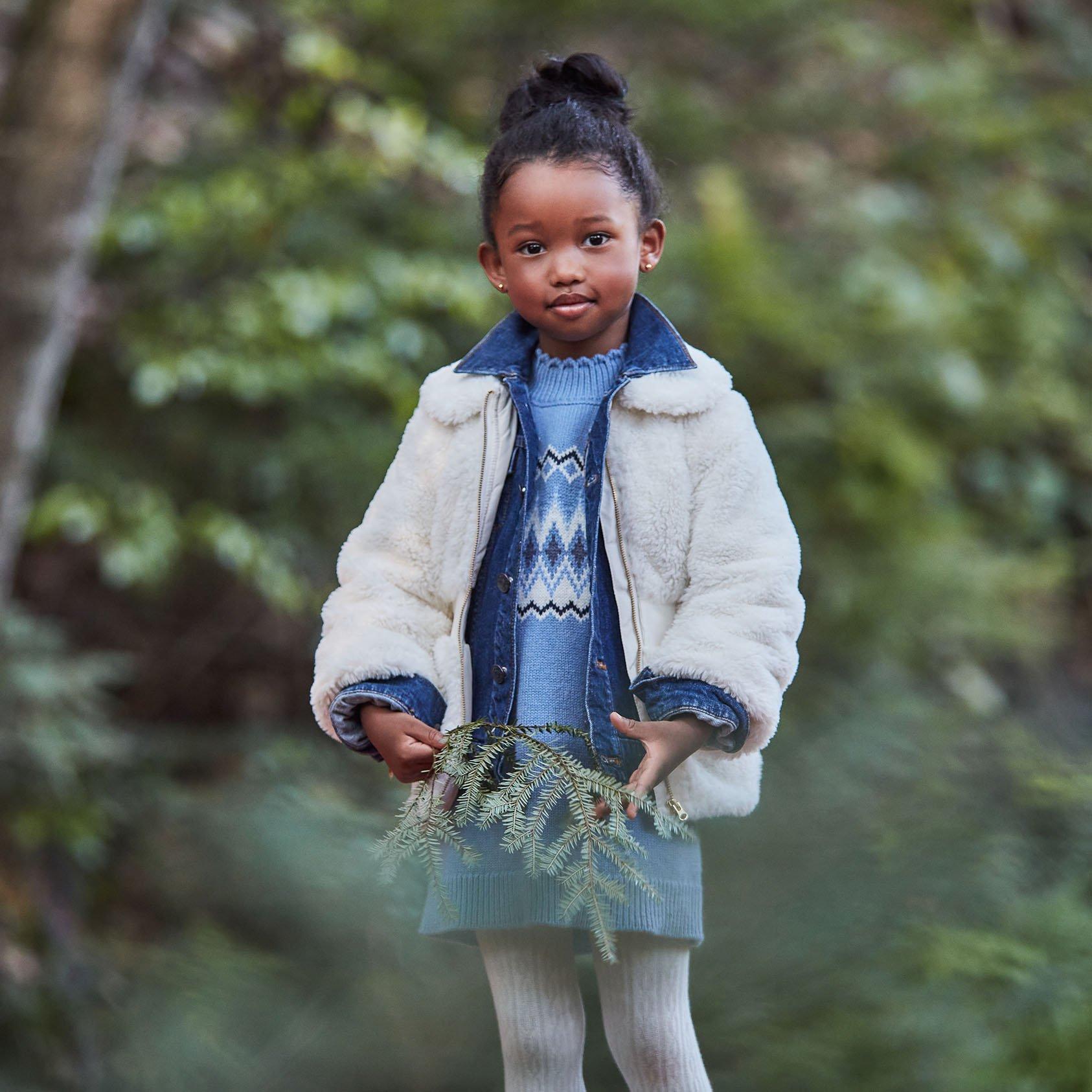 Girl Cream And Sugar Faux Fur Zip Up Coat by Janie and Jack