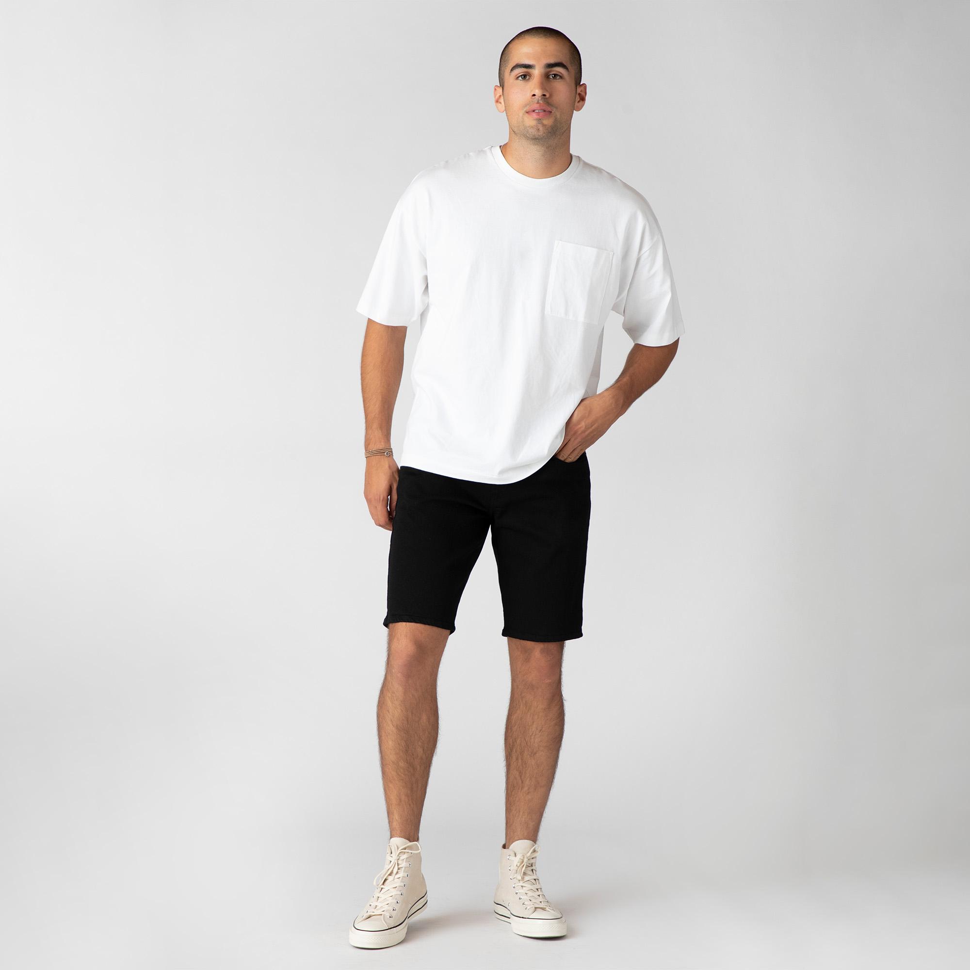 black cut off jean shorts mens