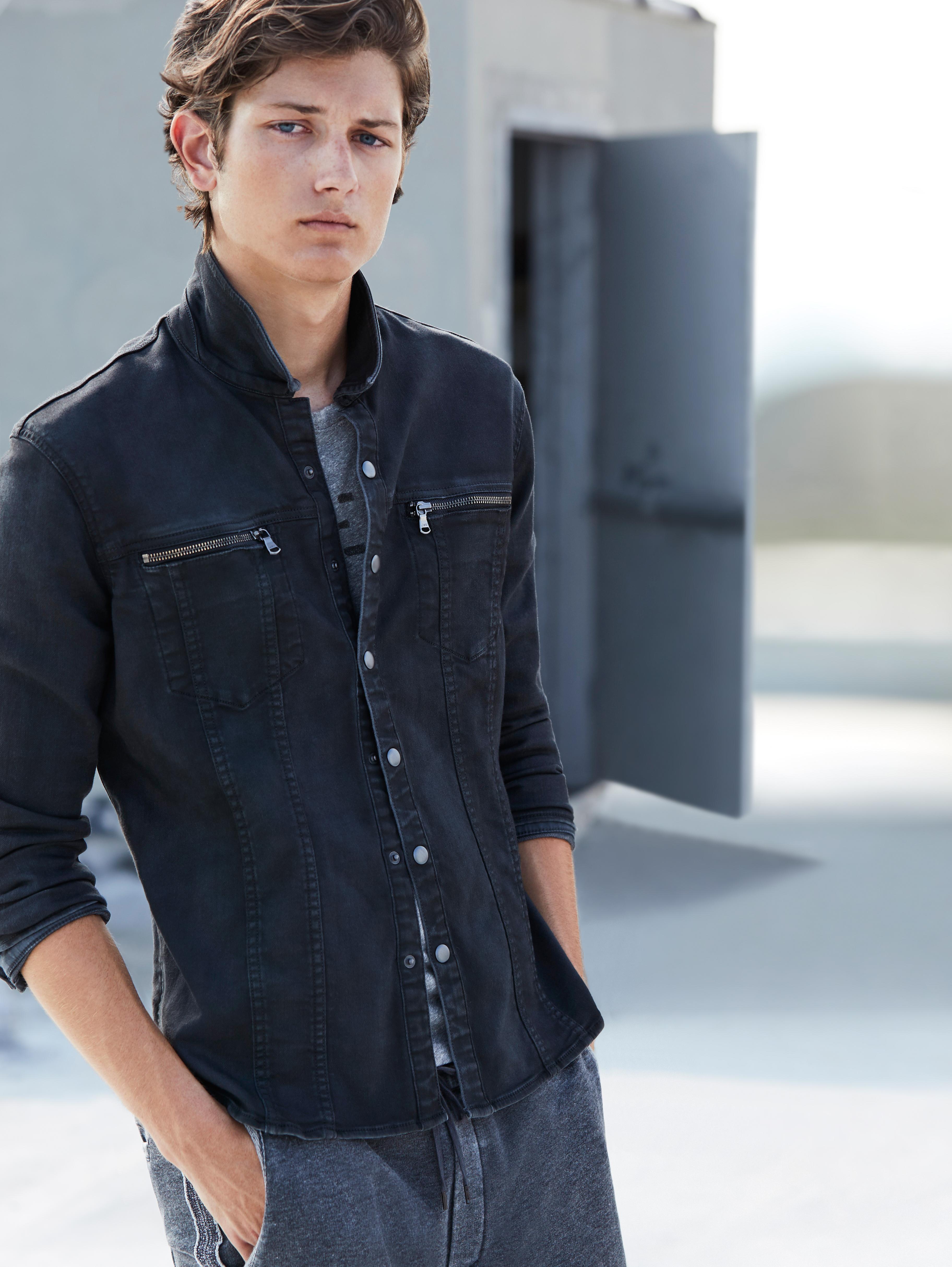 john varvatos black denim jacket