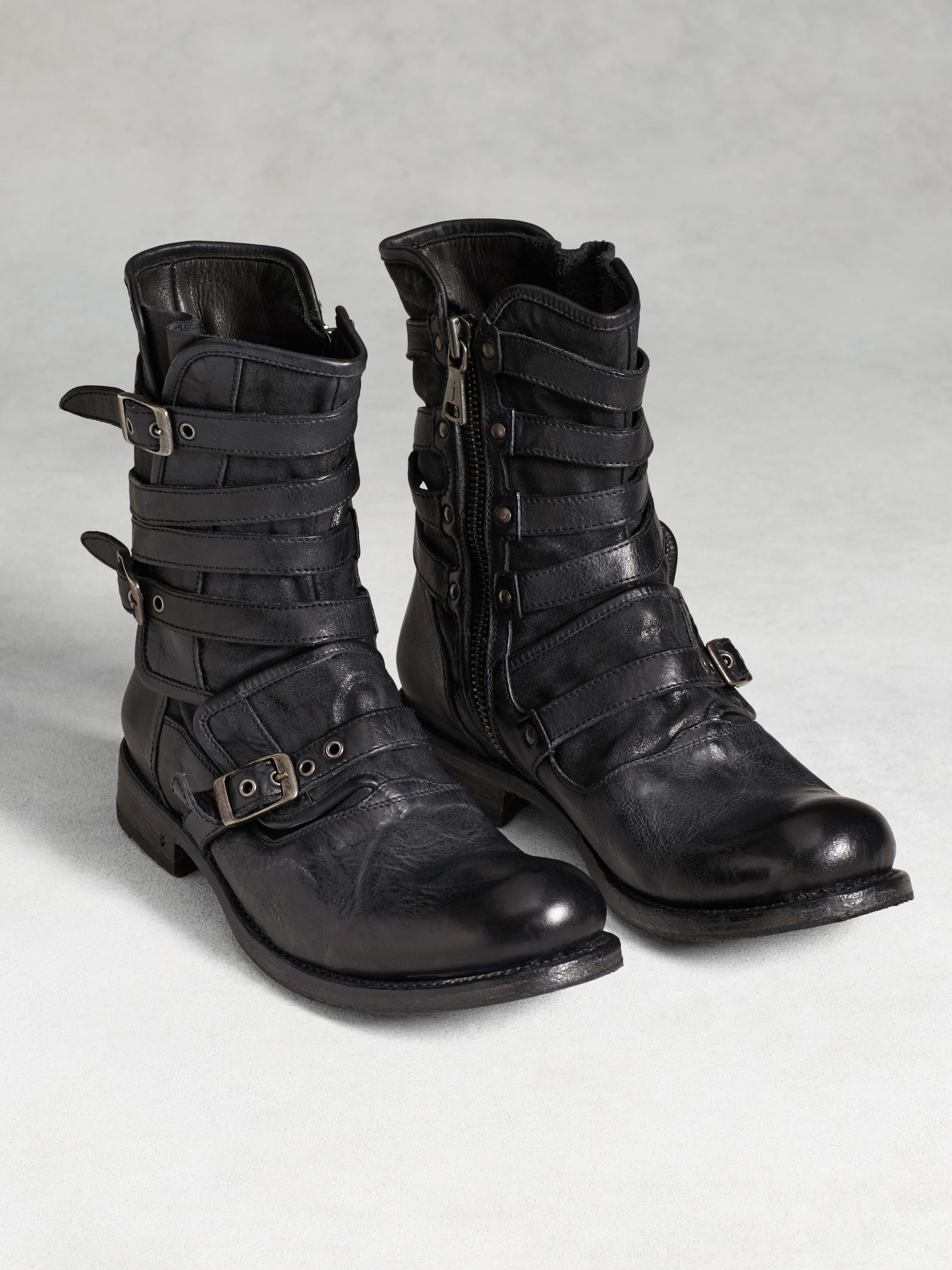 square toe leather ankle boots