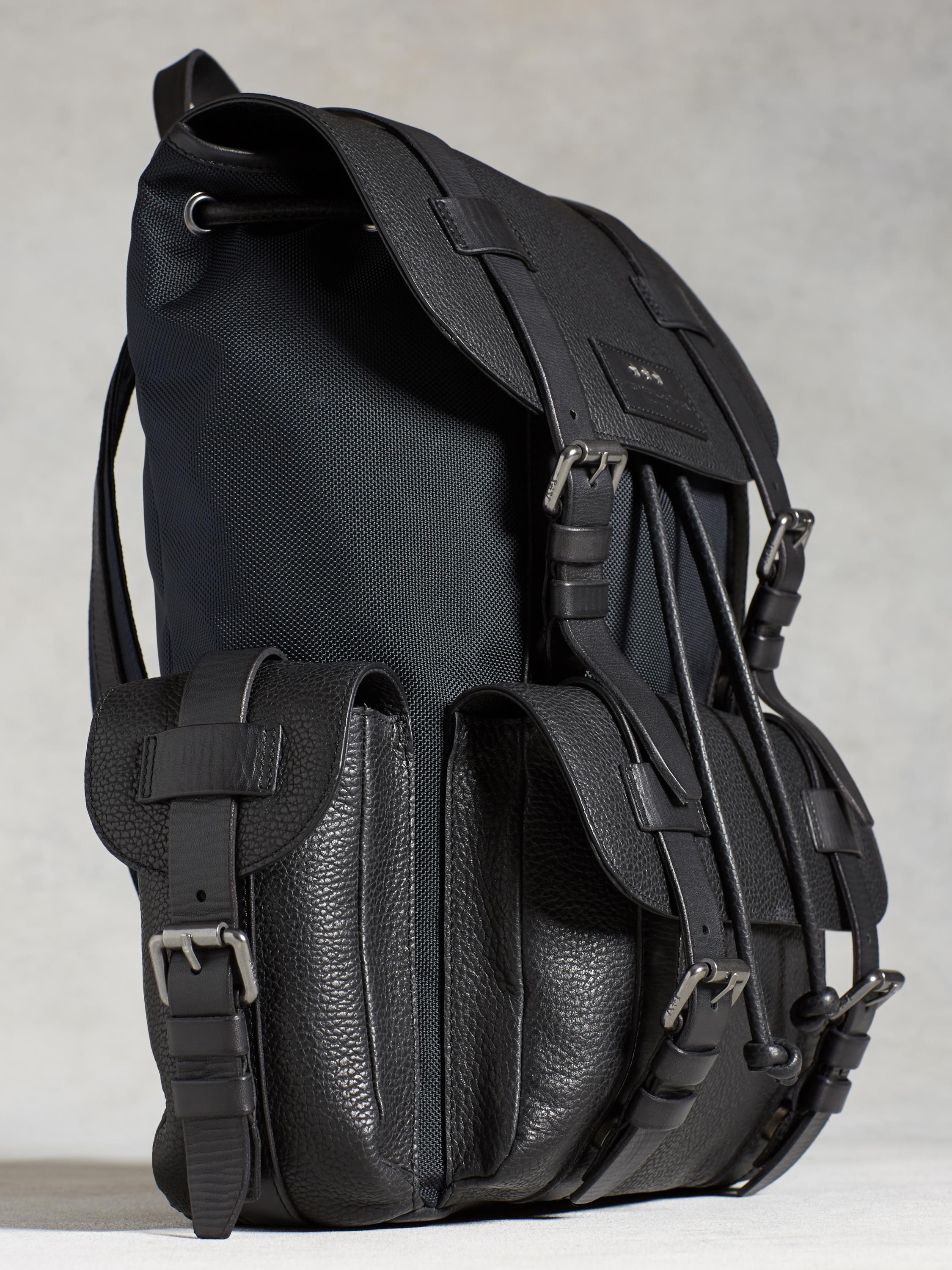 john varvatos leather backpack