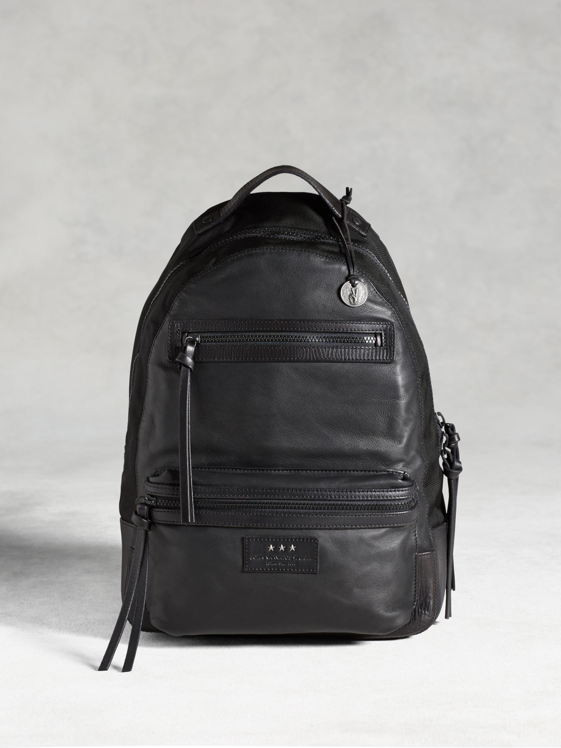 john varvatos leather backpack