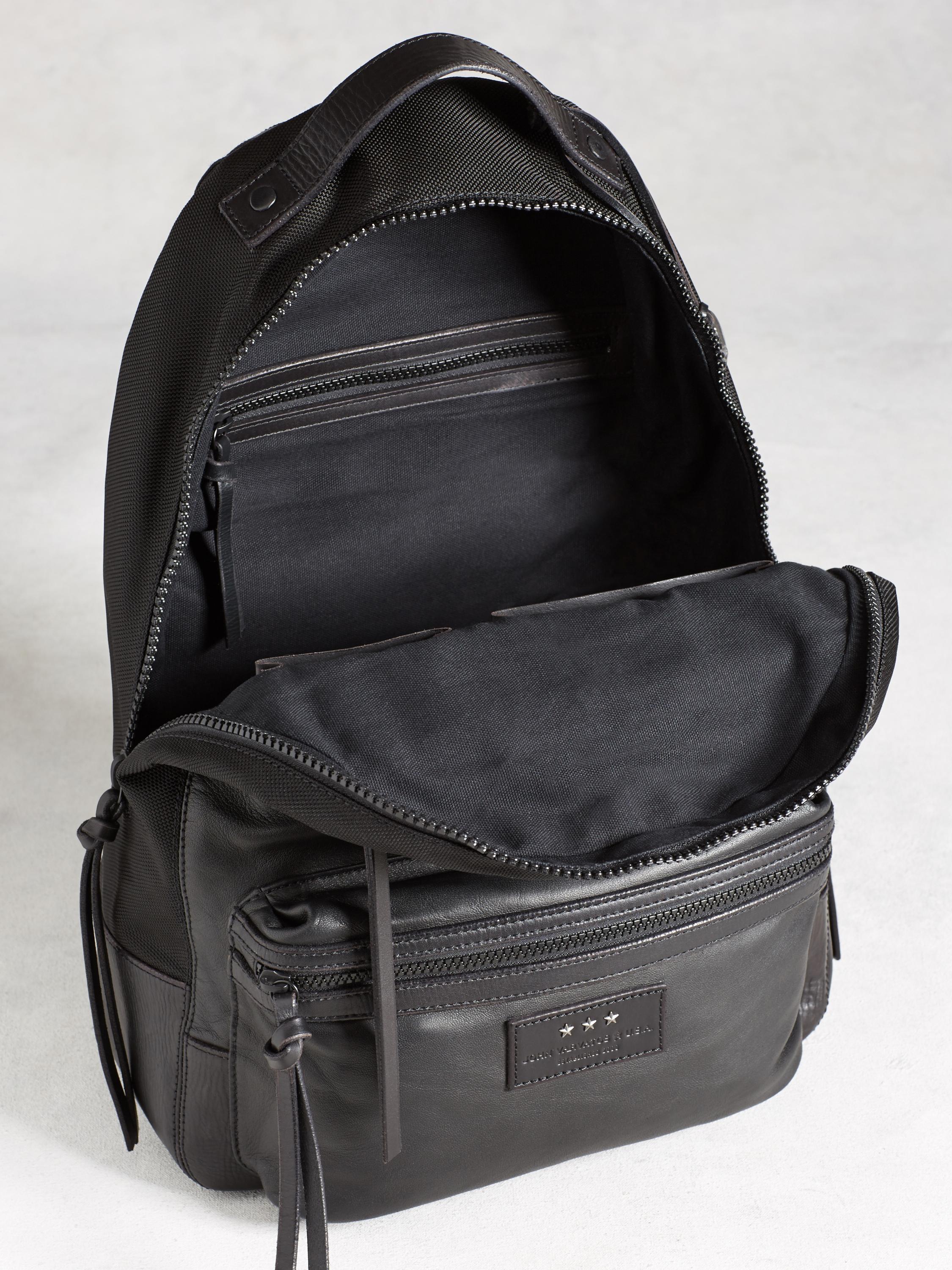 john varvatos leather backpack