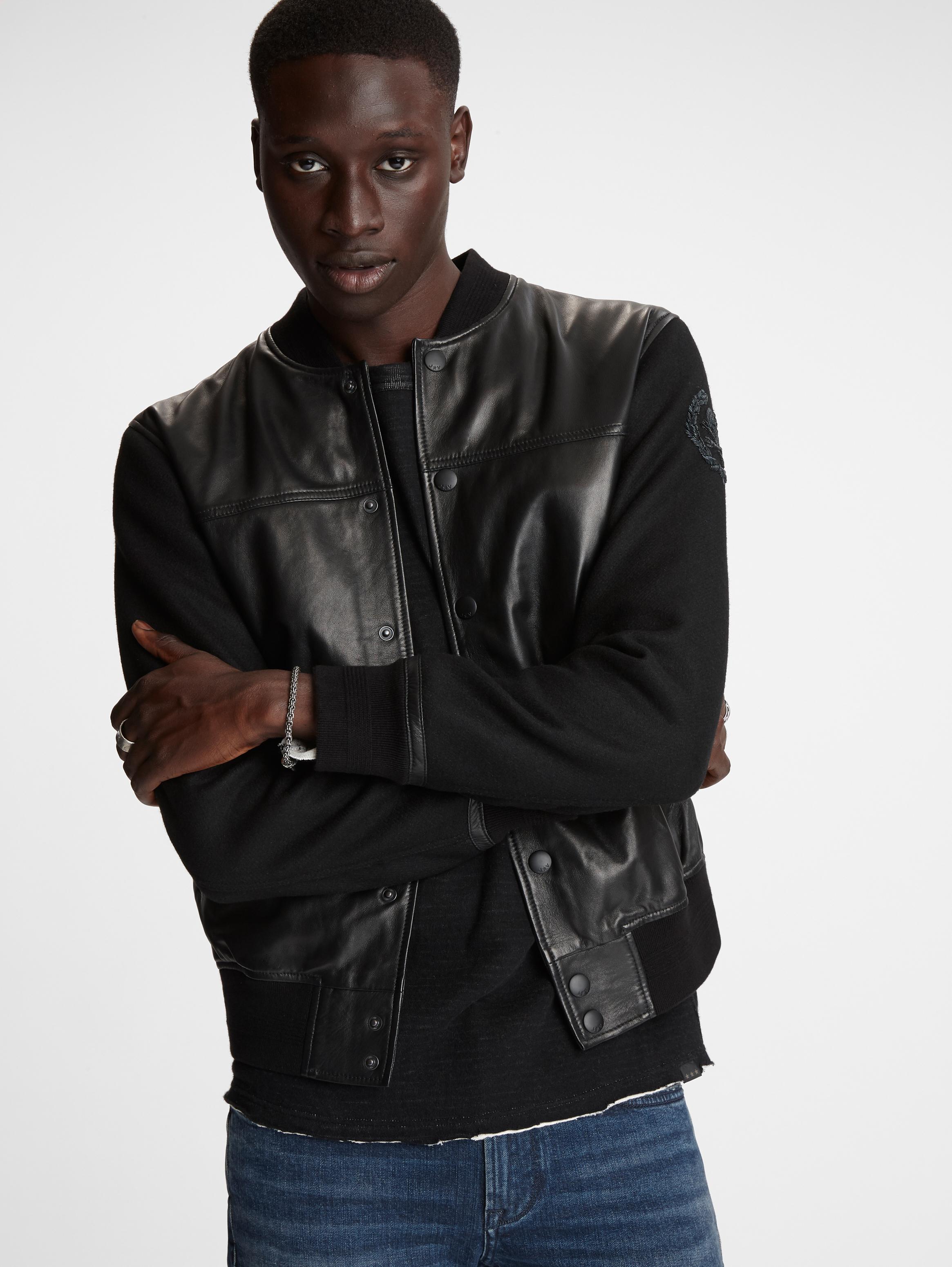 varsity jacket all black
