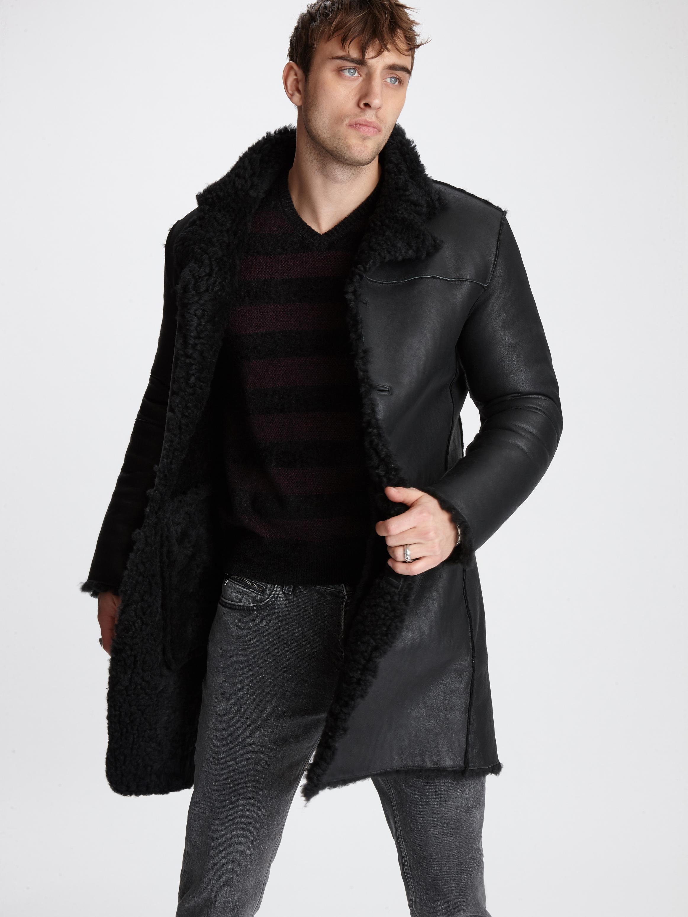 varvatos shearling coat