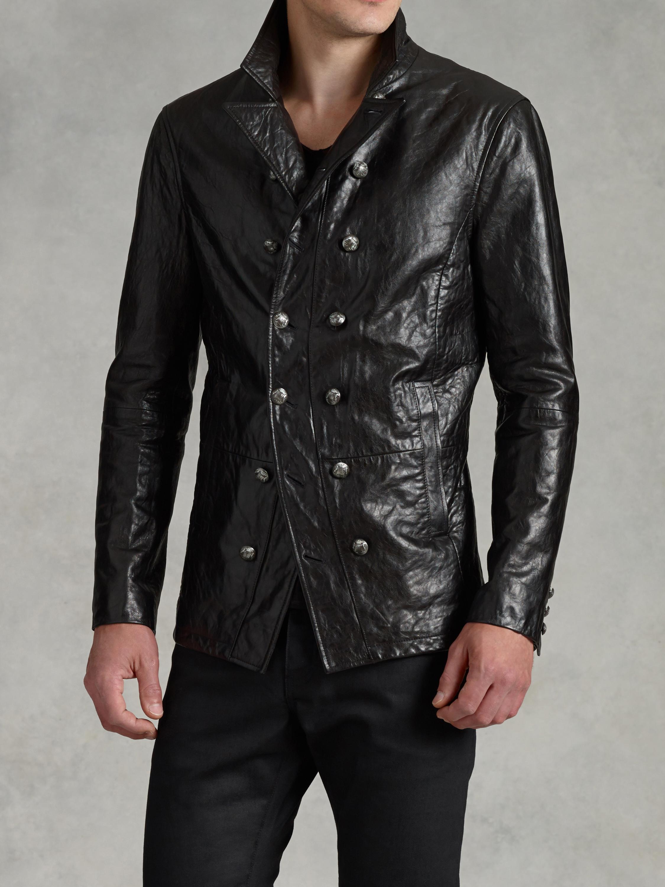 Double-Breasted Leather Jacket - John Varvatos