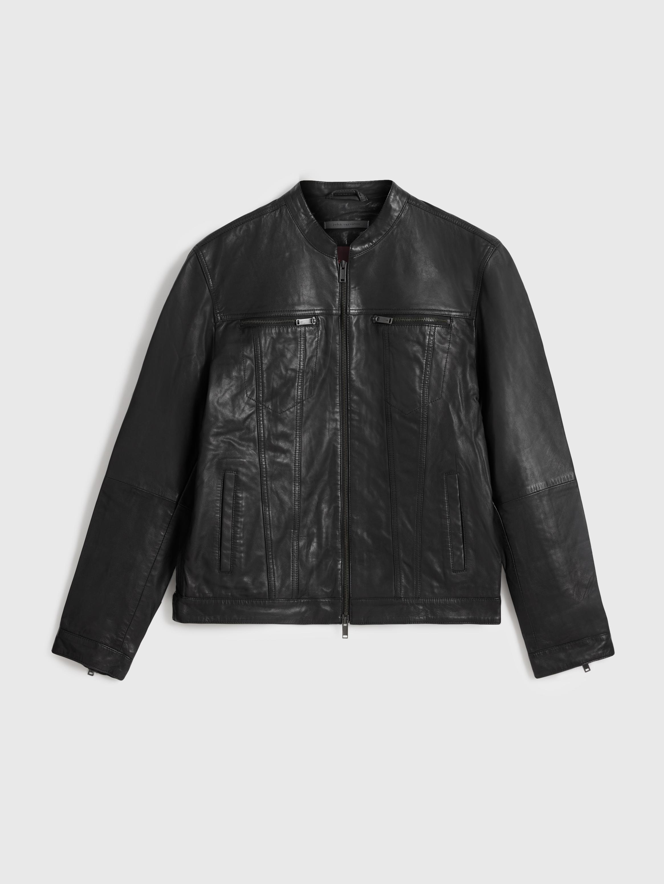 John Varvatos Star Usa Leather Moto Jacket