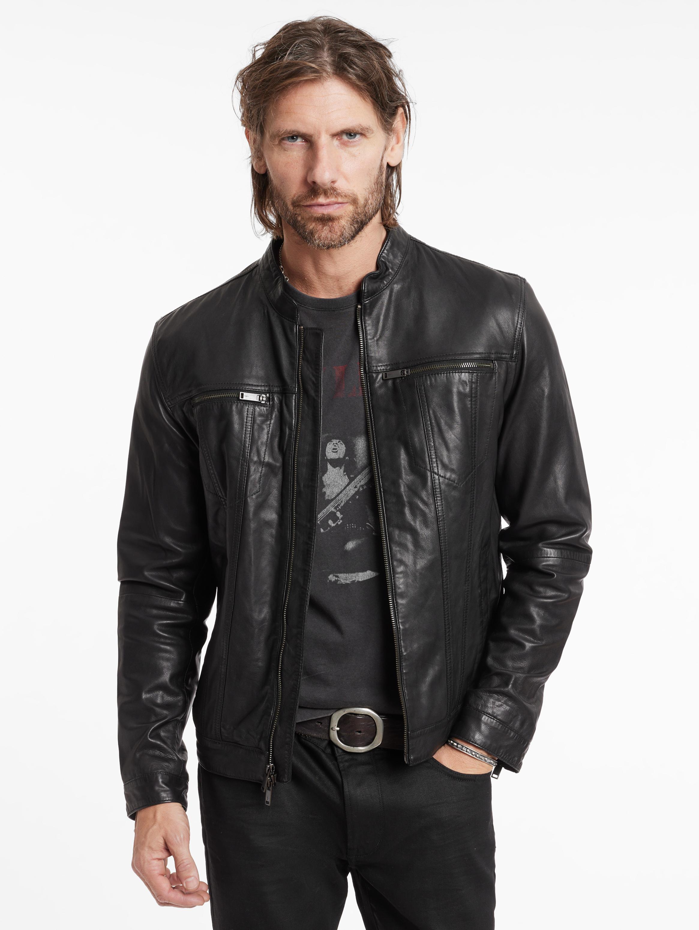 john varvatos leather shirt