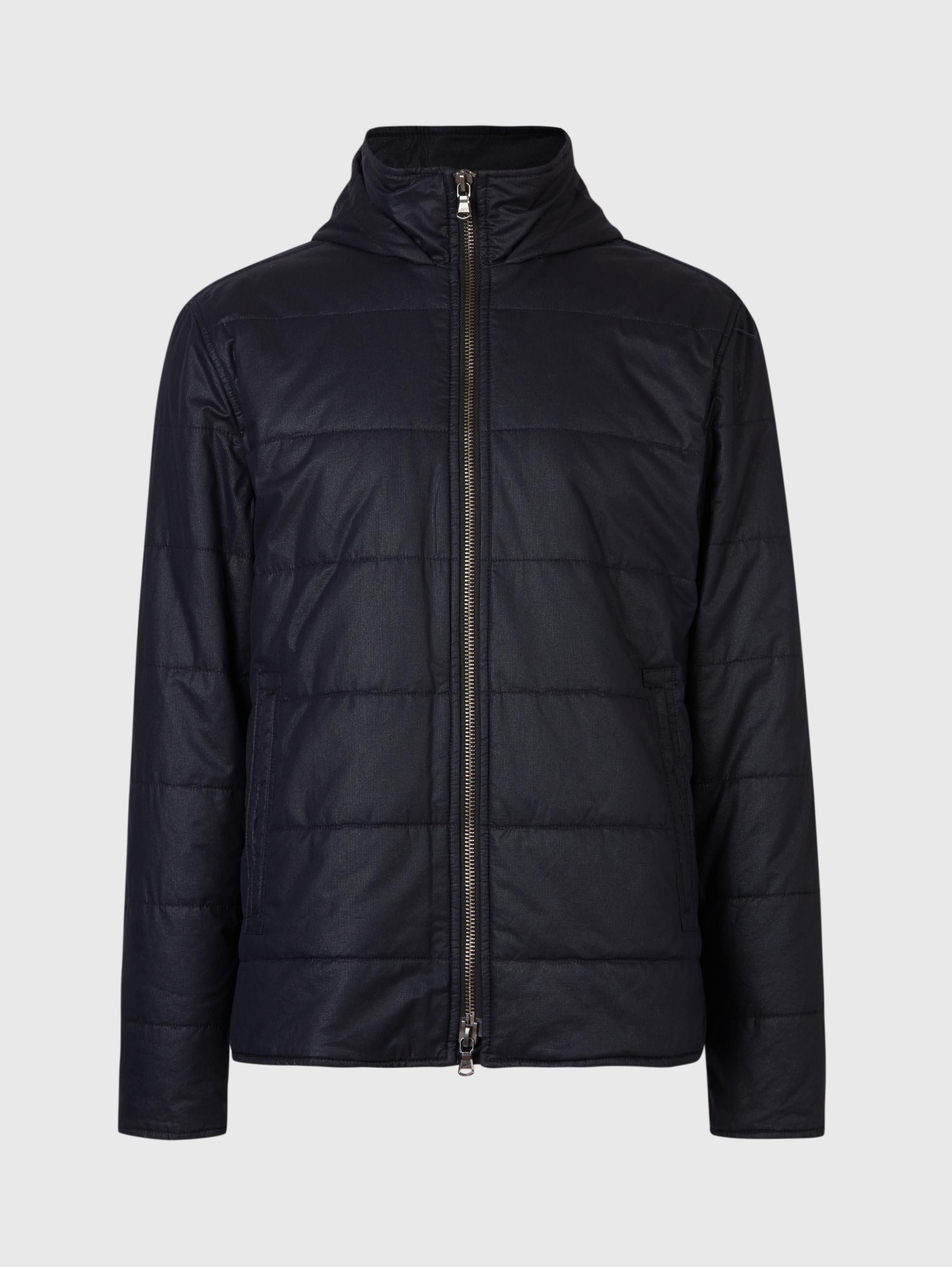 QUILTED PUFFER DOUBLE COLLAR HOODIE - John Varvatos