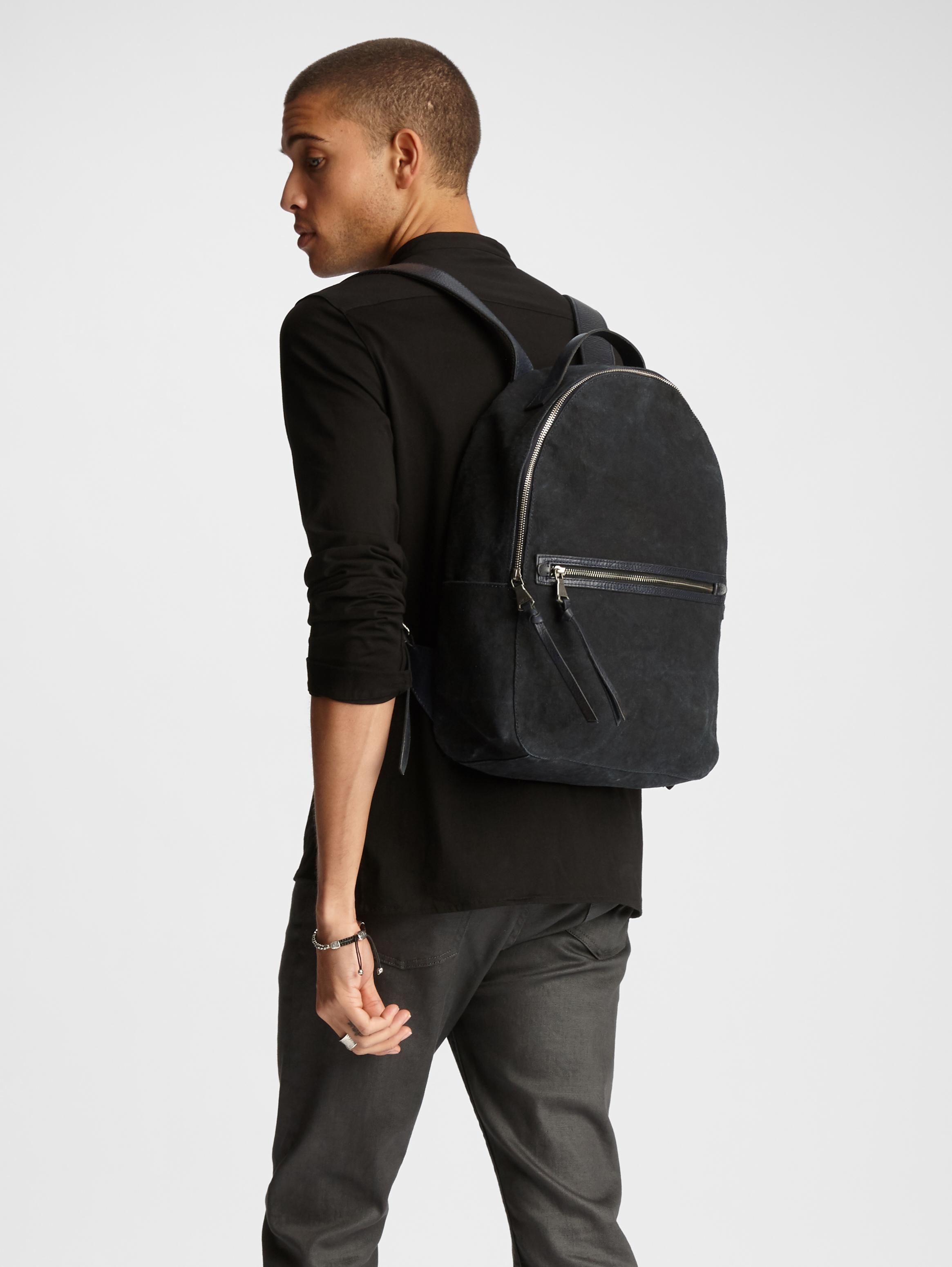 john varvatos leather backpack