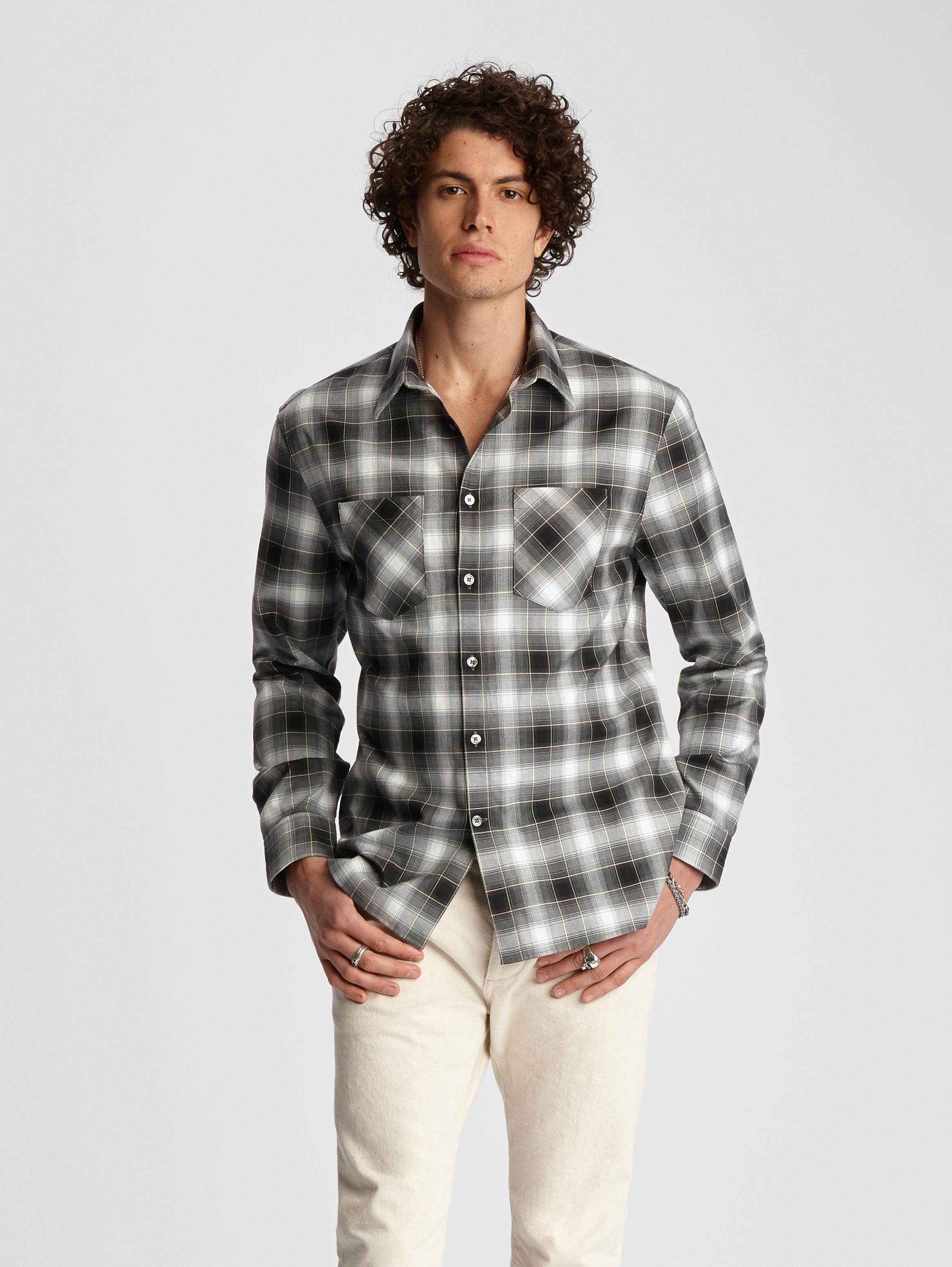 men's slim fit plaid shirts