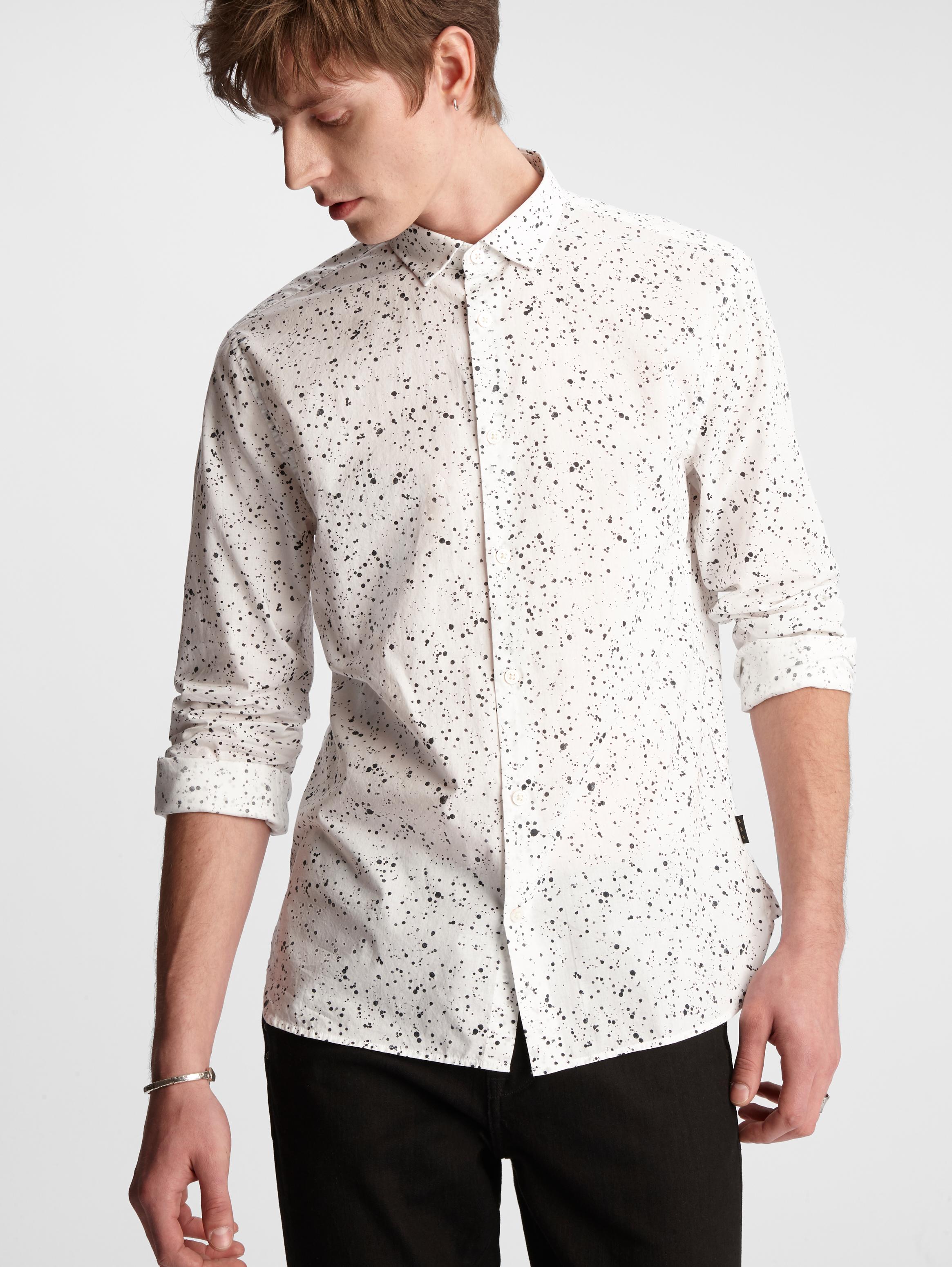 Ross Paint Splatter Shirt John Varvatos   Ross Paint Splatter Shirt 