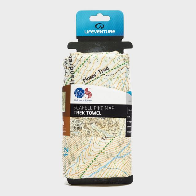 Multi LIFEVENTURE Giant Travel Towel (OS Scafell Pike Map Print) image 1