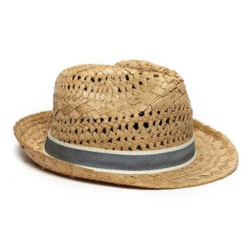 Beige One Earth Straw Trilby Hat