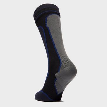 Black Sealskinz Men's Mid-Weight Knee-Length Socks