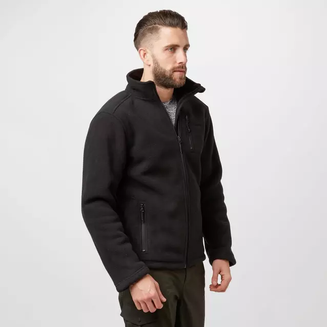 Borg zip up jacket black hotsell