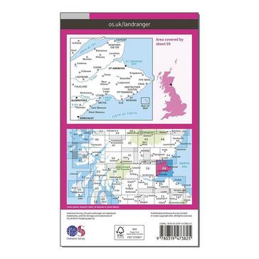 Pink Ordnance Survey Landranger Active 59 St Andrews, Kirkcaldy & Glenrothes Map With Digital Version