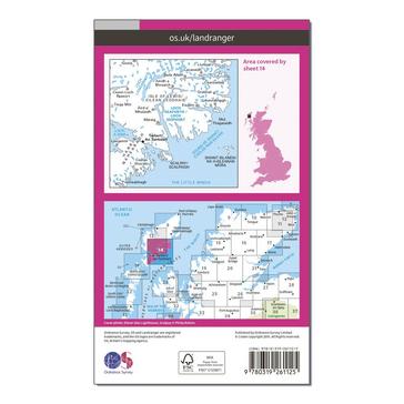 Pink Ordnance Survey Landranger 14 Tarbert & Loch Seaforth Map