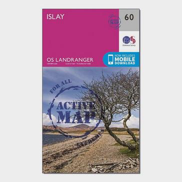 Pink Ordnance Survey Landranger Active 60 Islay Map With Digital Version