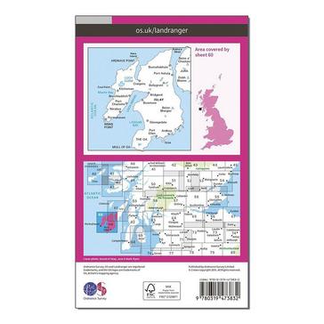 Pink Ordnance Survey Landranger Active 60 Islay Map With Digital Version