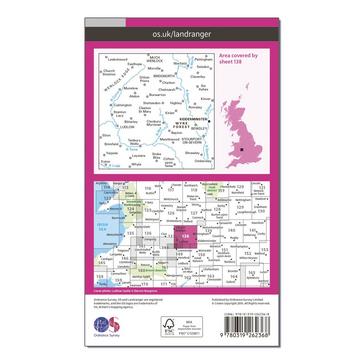 Pink Ordnance Survey Landranger 138 Kidderminster & Wyre Forest Map With Digital Version