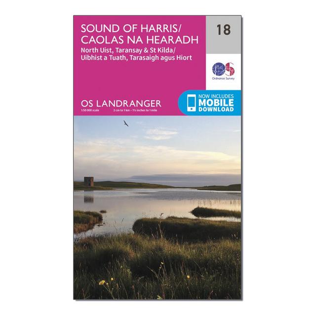 N/A Ordnance Survey Landranger 18 Sound of Harris, North Uist, Taransay & St Kilda Map With Digital Version image 1