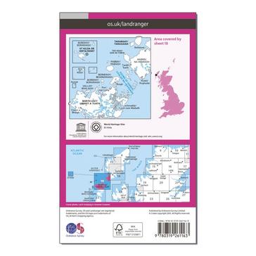 Pink Ordnance Survey Landranger 18 Sound of Harris, North Uist, Taransay & St Kilda Map With Digital Version