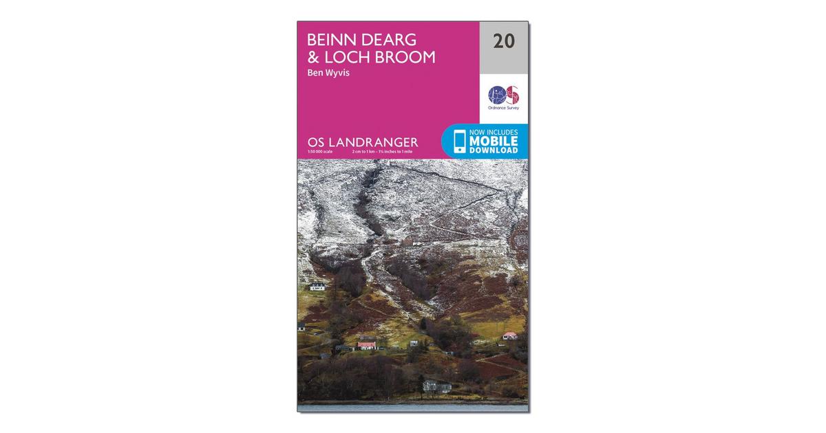 Ordnance Survey Landranger 20 Beinn Dearg & Loch Broom Ben Wyvis Map With Digital Version 