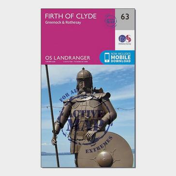 Pink Ordnance Survey Landranger Active 63 Firth of Clyde, Greenock & Rothesay Map With Digital Version