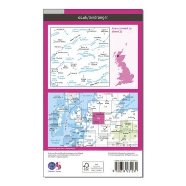 Pink Ordnance Survey Landranger 25 Glen Carron & Glen Affric Map With Digital Version
