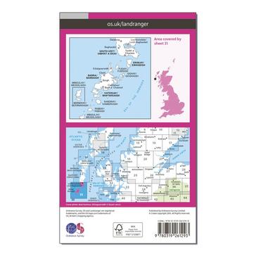 Pink Ordnance Survey Landranger 31 Barra & South Uist, Vatersay & Eriskay Map With Digital Version