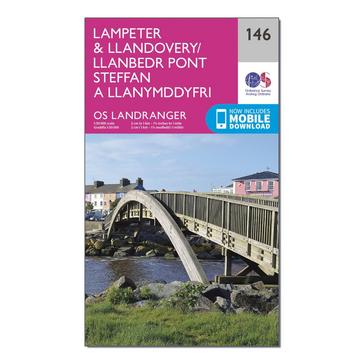 N/A Ordnance Survey Landranger 146 Lampeter & Llandovery Map With Digital Version