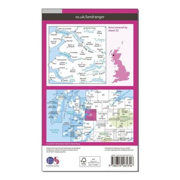 N/A Ordnance Survey Landranger 33 Loch Alsh, Glen Shiel & Loch Hourn Map With Digital Version