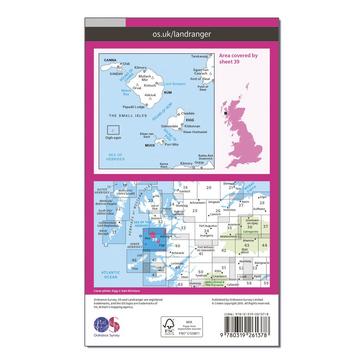 Pink Ordnance Survey Landranger 39 Rum, Eigg & Muck Map With Digital Version