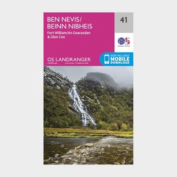 White Ordnance Survey Landranger 41 Ben Nevis, Fort William & Glen Coe Map With Digital Version