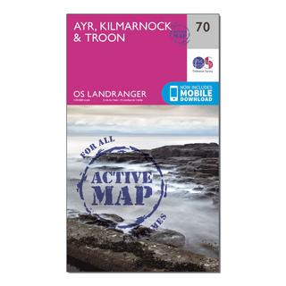 Landranger Active 70 Ayr, Kilmarnock & Troon Map With Digital Version