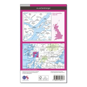 Pink Ordnance Survey Landranger 49 Oban & East Mull Map With Digital Version