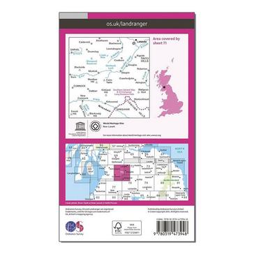 Pink Ordnance Survey Landranger Active 71 Lanark & Upper Nithsdale Map With Digital Version