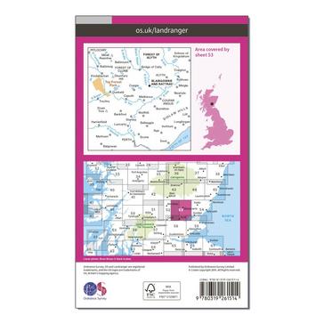 Pink Ordnance Survey Landranger 53 Blairgowrie & Forest of Alyth Map With Digital Version