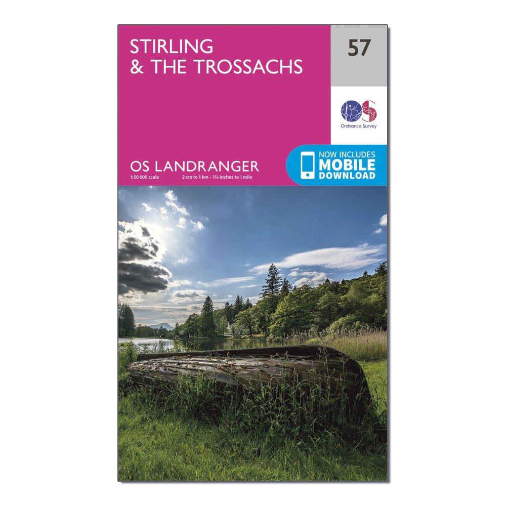 Image of Ordnance Survey Os Landranger 57 Stirling & The Trossachs Map - Pink, Pink