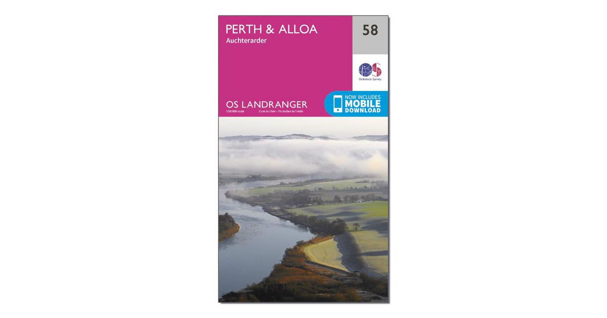 Ordnance Survey Landranger 58 Perth & Alloa, Auchterarder Map With