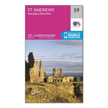 N/A Ordnance Survey Landranger 59 St Andrews, Kirkcaldy & Glenrothes Map With Digital Version