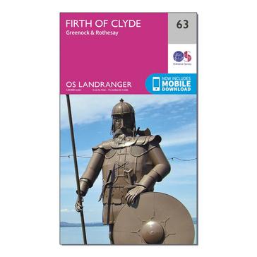 Pink Ordnance Survey Landranger 63 Firth of Clyde, Greenock & Rothesay Map With Digital Version