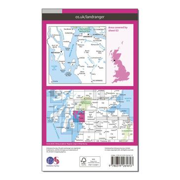 Pink Ordnance Survey Landranger 63 Firth of Clyde, Greenock & Rothesay Map With Digital Version