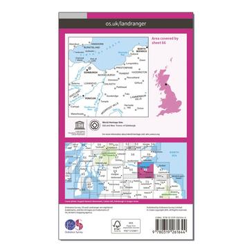 White Ordnance Survey Landranger 66 Edinburgh, Penicuik & North Berwick Map With Digital Version