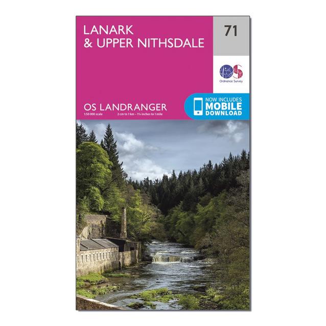 Pink Ordnance Survey Landranger 71 Lanark & Upper Nithsdale Map With Digital Version image 1