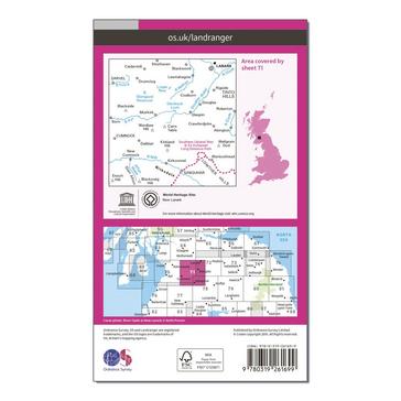 Pink Ordnance Survey Landranger 71 Lanark & Upper Nithsdale Map With Digital Version