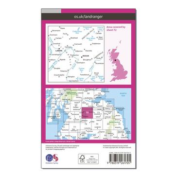 Pink Ordnance Survey Landranger 72 Upper Clyde Valley, Biggar & Lanark Map With Digital Version