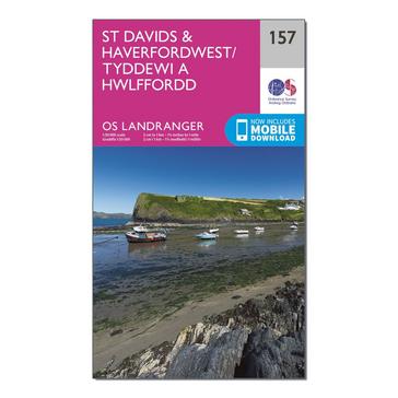 Pink Ordnance Survey Landranger 157 St David's & Haverfordwest Map With Digital Version